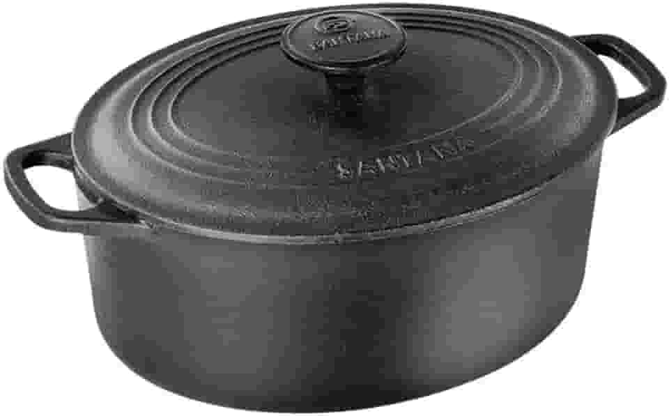 Panela De Ferro Fundido Caçarola Oval Santana 6,5 Litros