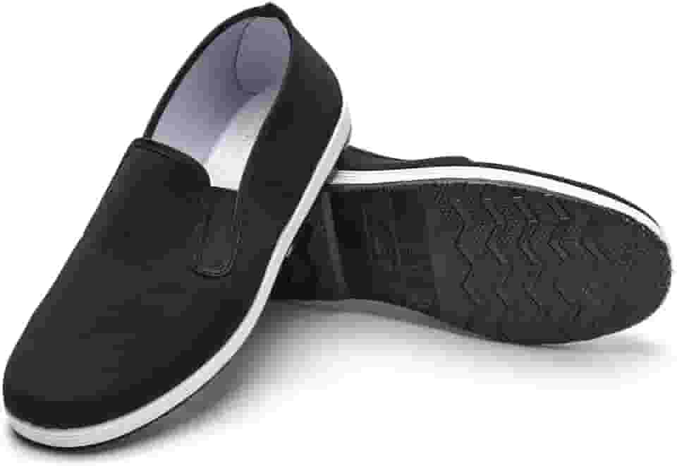 Sapatos de Tai Chi, Sapatos de Kung Fu de Lona Tradicional Chinesa, Sapatos de Artes Marciais de Pequim, Sola de Borracha Preta Unissex