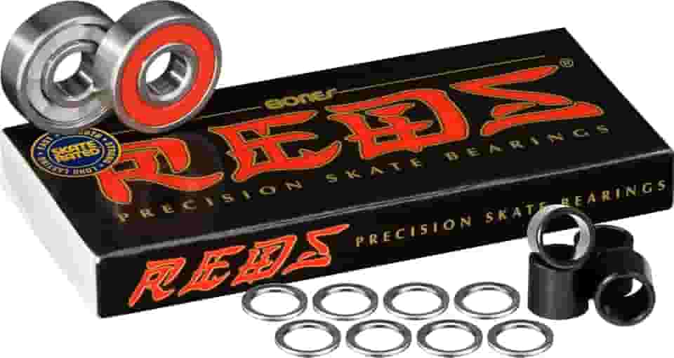 Bones Rolamentos vermelhos pacote com 8 com espaçadores e arruelas