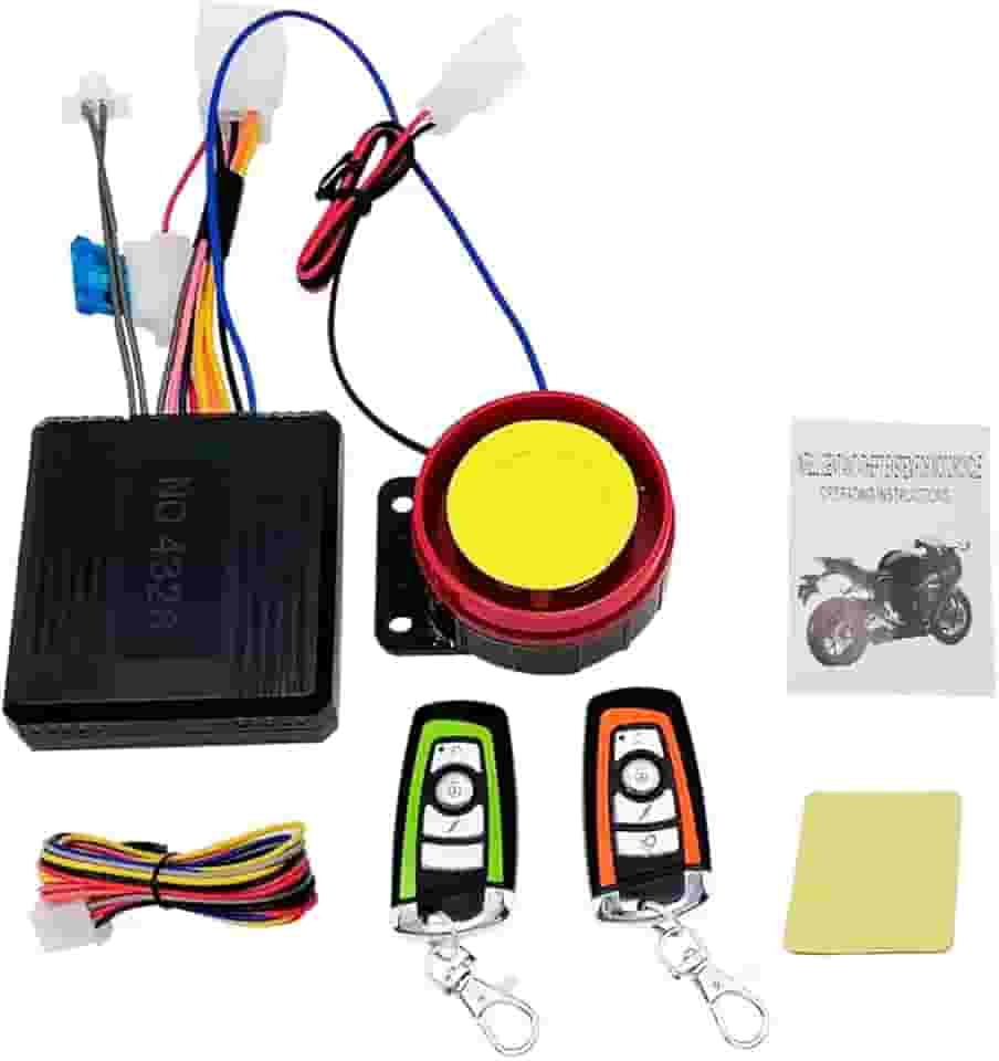 Partida Distancia Alarme Universal para Moto com Partida Remota, Sistema Antifurto 12V, Sirene 125dB, 2 Controles, Sensor de Impacto, Alcance 150m