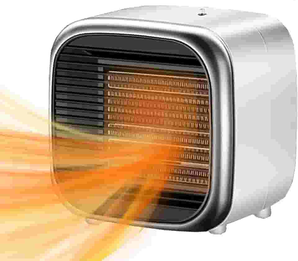 Aquecedor elétrico de ambiente 800W aquecedores de mesa pequenos pessoais de cerâmica portáteis para casa quarto escritório mesa uso interno PTC aquecimento rápido branco