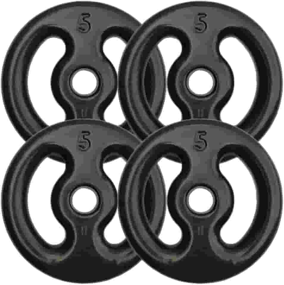 Kit Com 04 Anilhas Emborrachadas (Preta) De 5kg