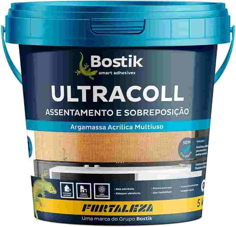 FORTALEZA Argamassa Acrílica Ultracoll – Alta Aderência para Revestimentos de Cerâmica e Porcelanato – Ideal para Paredes e Pisos – Uso Interno e Externo – 5kg