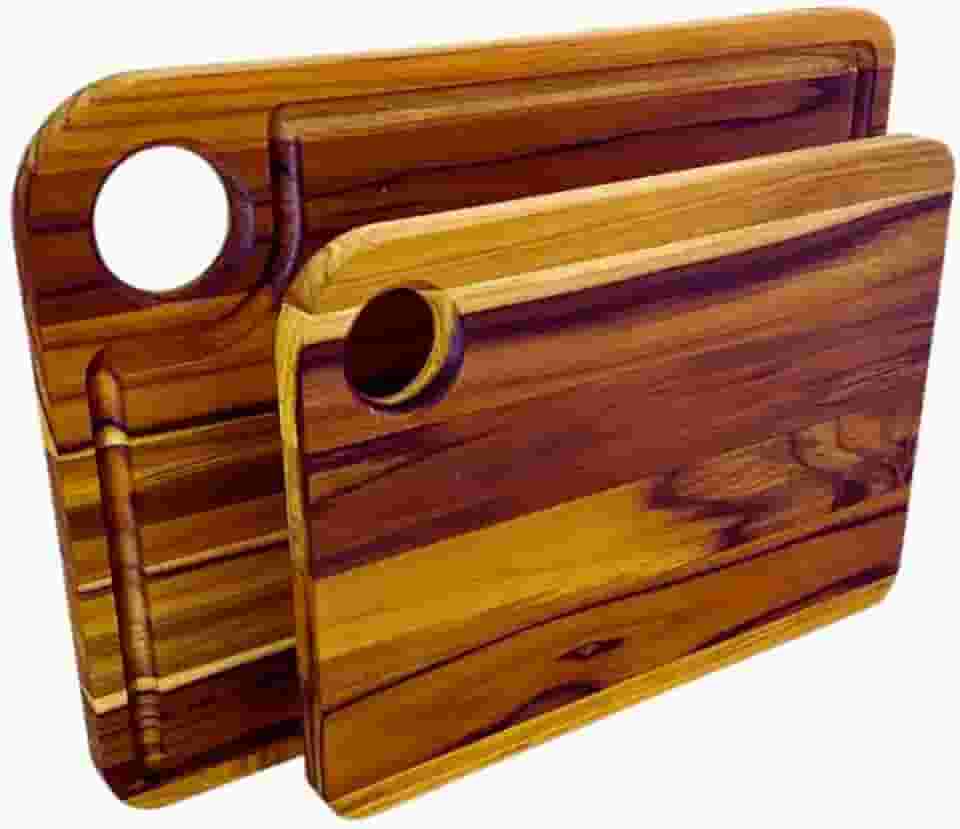 Kit de 2 Tábuas de Corte em Madeira, para Cozinha Corte Legumes e Churrasco, Design atemporal