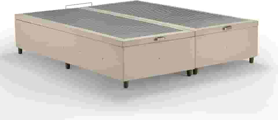 Box Baú Premium Linho Bege Queen