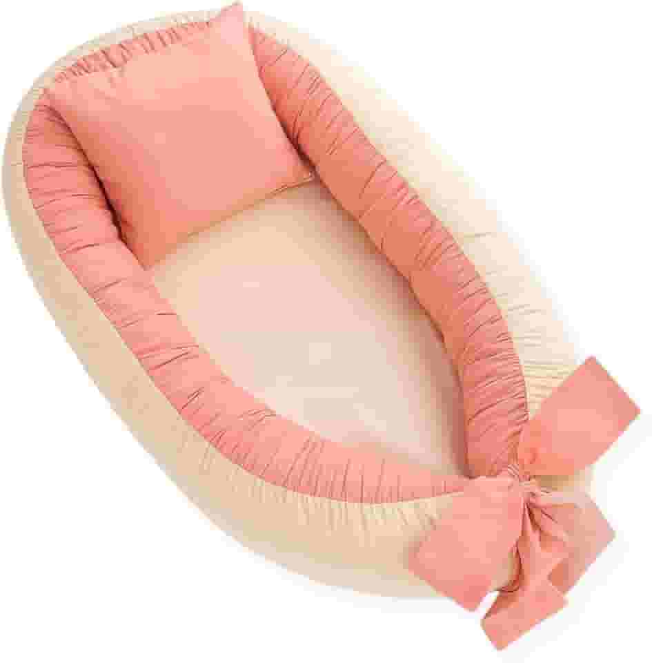 Ninho Redutor de Berço Micropercal 400 fios Cores Lisas (Rose com Palha)