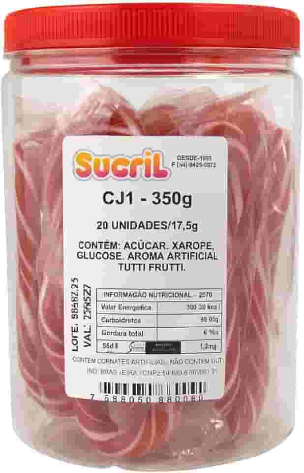 Pirulito de Bengala Comestivel Sabor Tutti Frutti Natal com Listras Vermelhas e Brancas Pote com aprox. 20 unidades 350g - bengala natalina