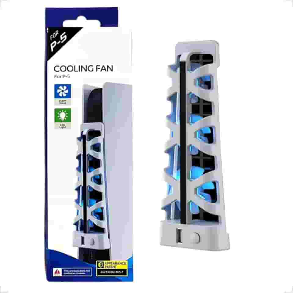 Cooler Fan Ventilador Resfriador Externo 5500rpm Usb com Led para Playstation 5 Ps5 Edição Digital e Mídia Física (Branco)