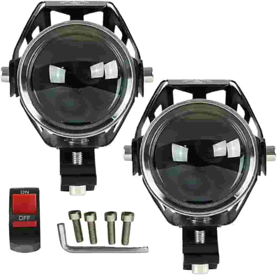 Farol de MILHA PAR de Luz auxiliar Moto U5 led Universal 3 Funções 6000K Branco strobo