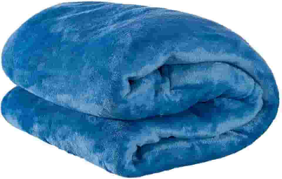 Cobertor Queen Manta Microfibra Fleece 01 Peça (Toque Aveludado) - Azul