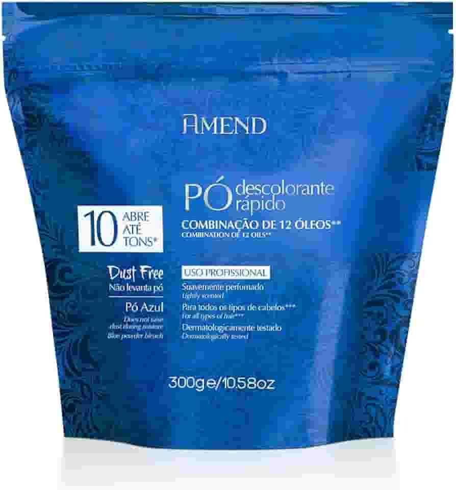 Pó Descolorante Amend Com Combinação De 12 Óleos, 300g, Abre Até 10 Tons*, descoloração, clareamento total, mechas, reflexos, ballaya-gens e luzes