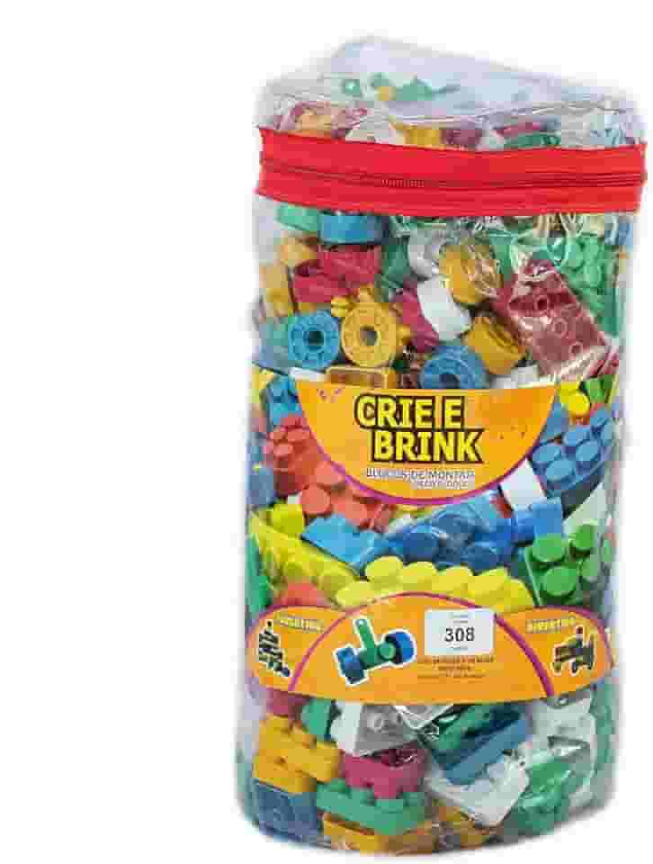Kit Com 308 Peças De Blocos De Montar Crie e Recrie Colors, Gravo Brink, original