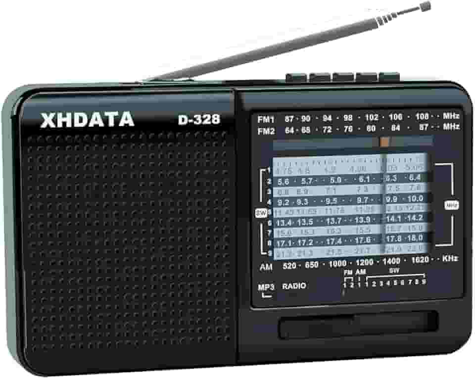 XHDATA D368 Rádio portátil de ondas curtas AM FM SW 12 bandas DSP estéreo MP3 Player Alto-falante BT sem fio com bateria recarregável, alto-falante multimídia, suporta cartão micro SD, pen drives USB