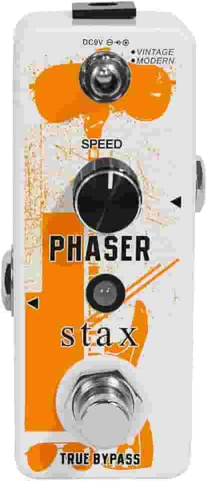 Stax Pedal de guitarra Phaser de efeito de fase analógica para guitarra elétrica, modos vintage e modernos com mini bypass verdadeiro