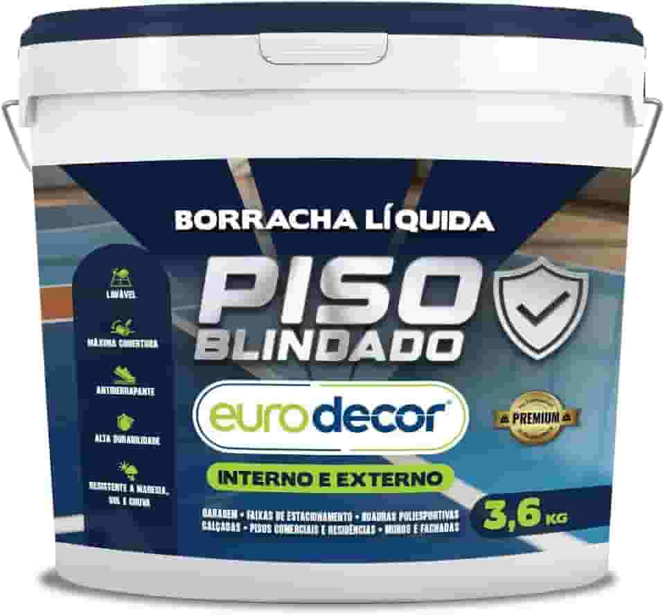 Borracha Líquida para Piso 3,6KG Tinta Borracha Antiderrapante Hidrorrepelente Garagem Estacionamento (Concreto)