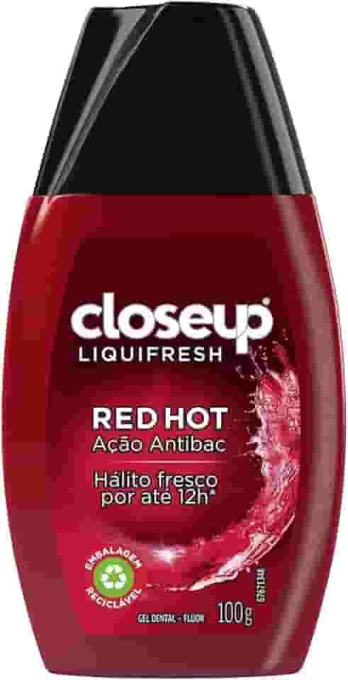 Close Up Gel Dental Com Flúor Red Hot Ação Antibac Closeup Liquifresh Frasco 100G Branco