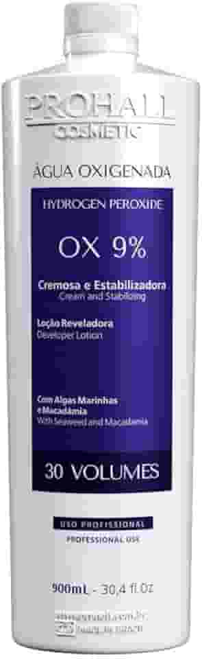 Água Oxigenada 30 Volume Prohall - Revelador Cremoso Profissional 900ml - Alta Performance para Descoloração e Coloração