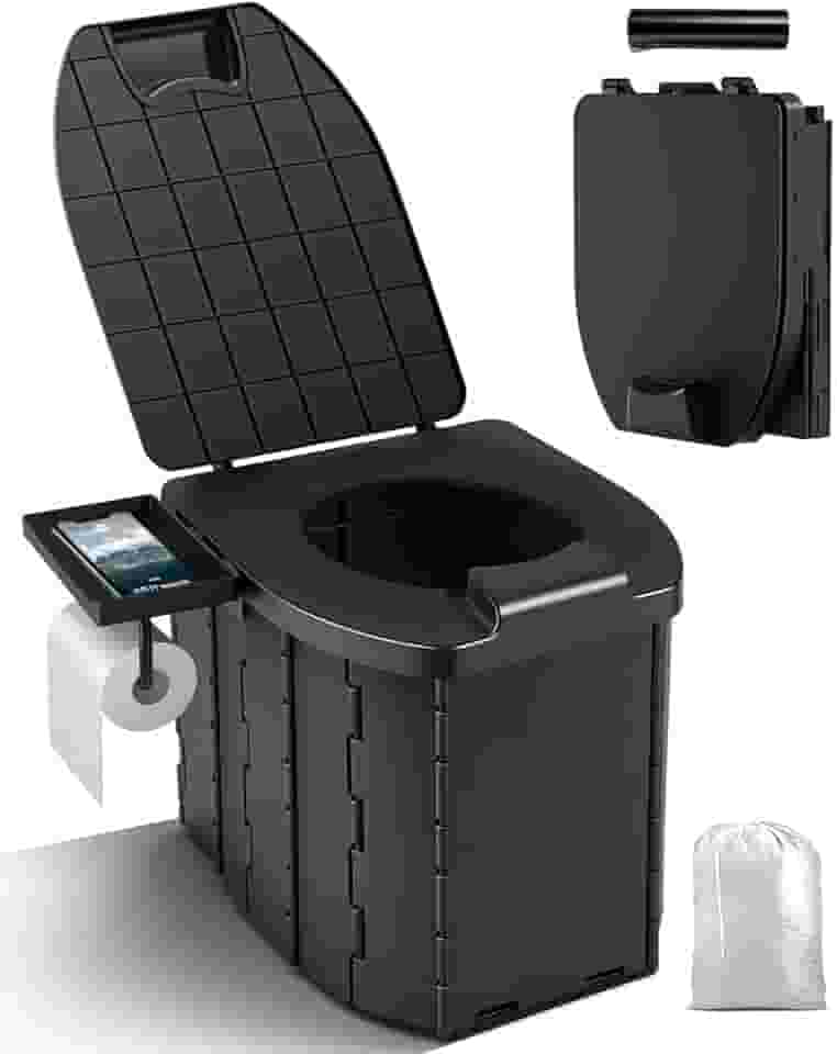 Vaso Sanitário Portátil para Acampamento, 32.5CM * 34.5CM * 32CM Banheiro Portatil, Um Banheiro Portatil Que Pode Suportar Até 400 Quilos, Penico Adulto, Banheiro do Carro