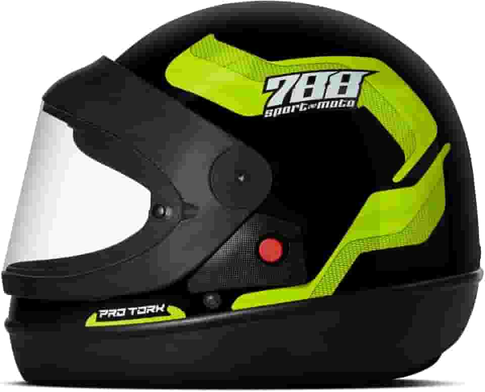 CAPACETE FECHADO PRO TORK SPORT MOTO 788 PRETO - AMARELO TAM. 58