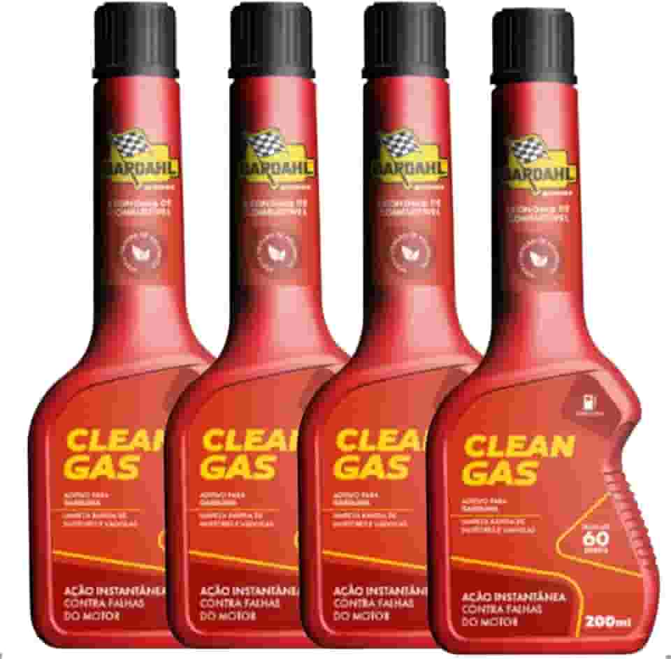 Kit 4 Aditivo Bardahl Clean Gas Combustível Gasolina 200ml