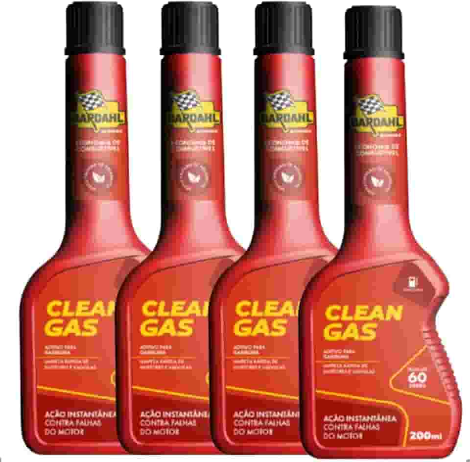 Kit 4 Aditivo Bardahl Clean Gas Combustível Gasolina 200ml