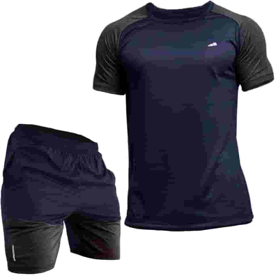 Conjunto Masculino Academia Camisa Raglan + Short Dry-Fit