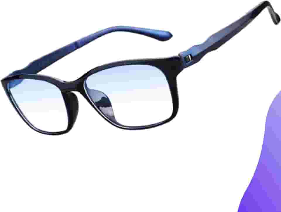 Óculos Anti Luz Azul Confortável Leve TR90 Bloqueador Blue Ray Sem Grau Celular Blocker Proteção Contra os Raios Azuis Telas Computador TV Matte Blue + Estojo forro duplo DAFALUI