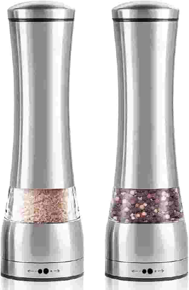 KIT 2 Moedores Profissionais de Sal e Pimenta | Corpo em Aço Inox Antiferrugem | Mecanismo Ajustável de Alta Durabilidade