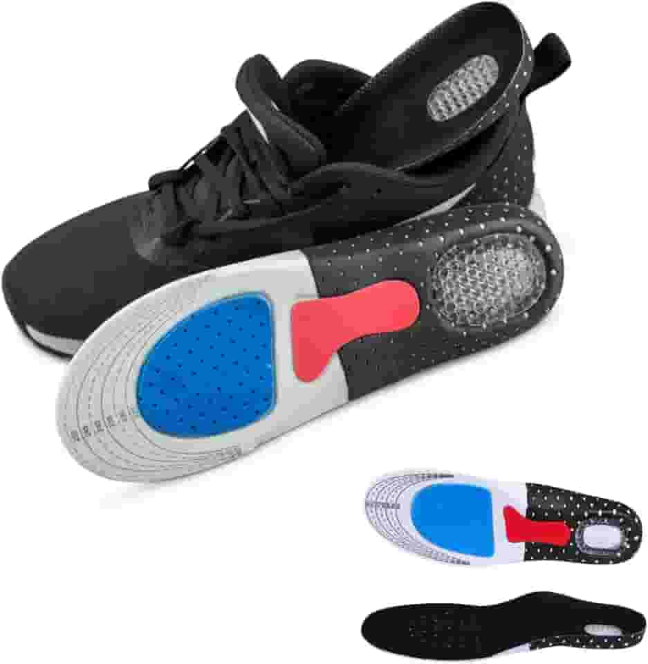 Palmilha Ortopédica Gel Esportiva Correção Pisada e Postura Anti Impacto Alivio de Dores Nos Pés e Calcanhar - Esporão, Fascite Platar, Calcaneo - Tamanho Ajustável - Para Homens e Mulheres (41 a 46)