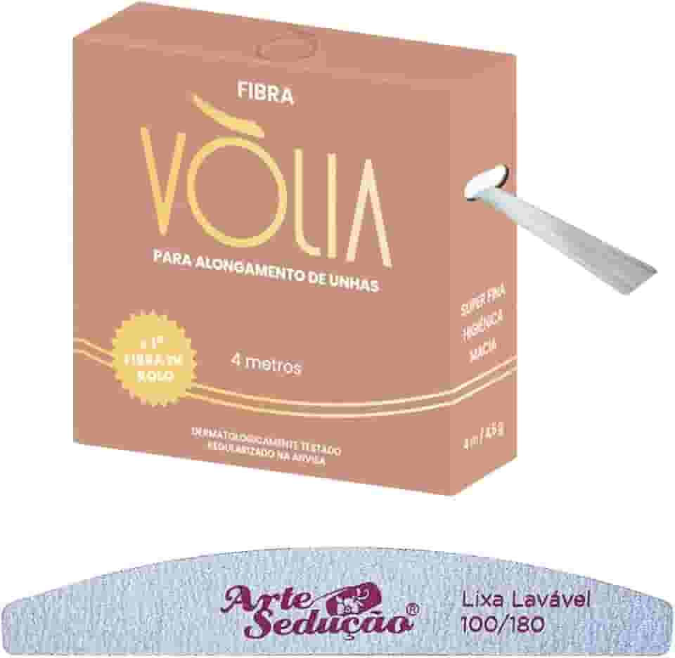 Fibra de Vidro Vòlia Unhas Gel Rolo 4 Metros + Lixa Lavável