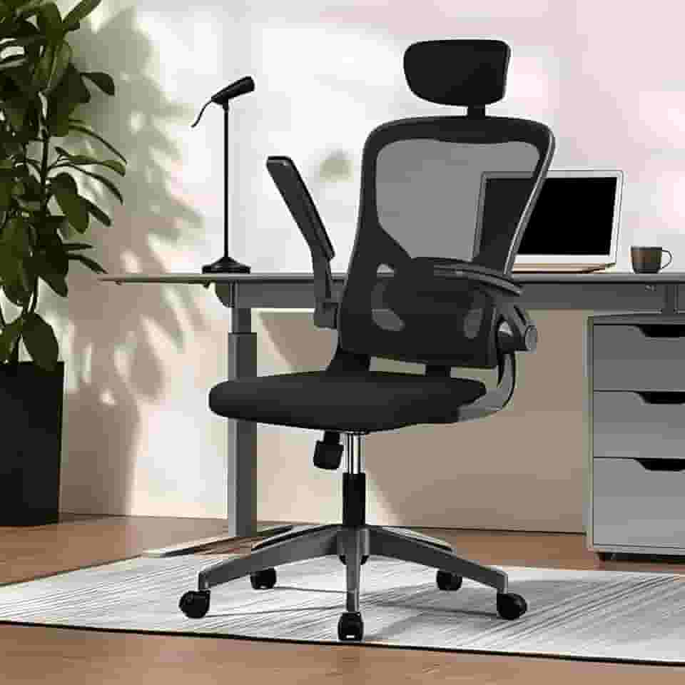 Cadeira de Escritório Ergonômica com Suporte Lombar e Encosto Ajustável, Malha Respirável, Giratória e Reclinável, Ideal para cadeira dr office business pro, cadeira flexform (Preto)