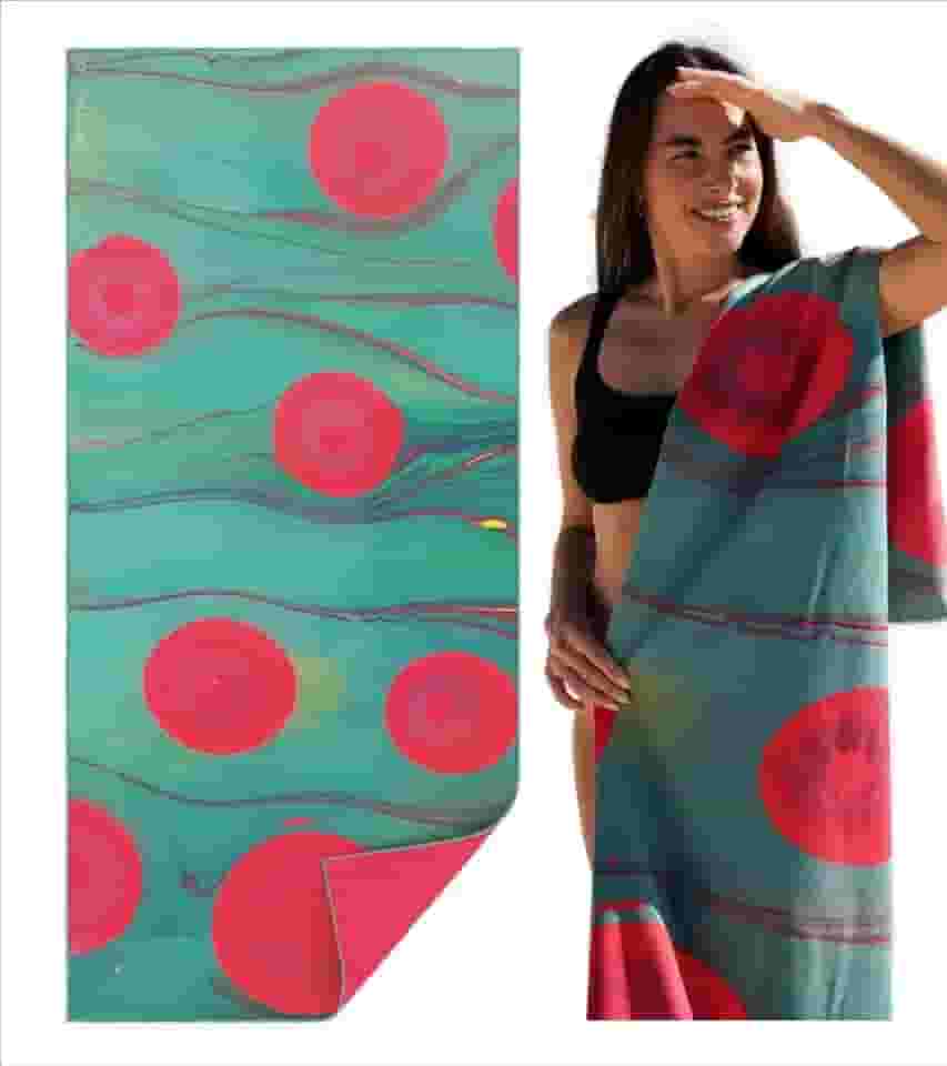 Toalha de Praia de Microfibra Secagem Rápida Antiareia Leve Tamanho Grande Perfeita para Piscina Camping Yoga Academia Viagem Cobertor de Praia Macio (Bromélias Vermelhas)