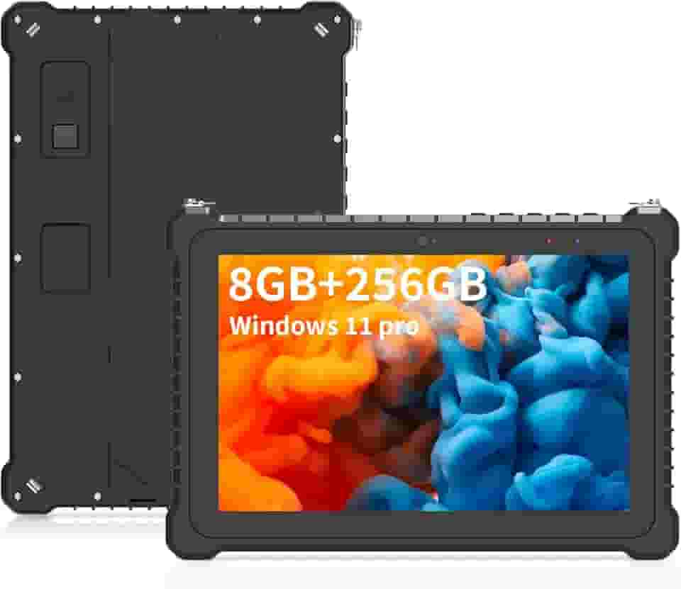 Tablet robusto à prova d'água de 10,1 polegadas, Windows 11 Pro IP67 Industrial Tablet PC (N6000 8GB 256GB) WiFi, BT4.2, 4G, impressão digital, 500nit, GPS, NFC, scanner 2D, carga de ancoragem