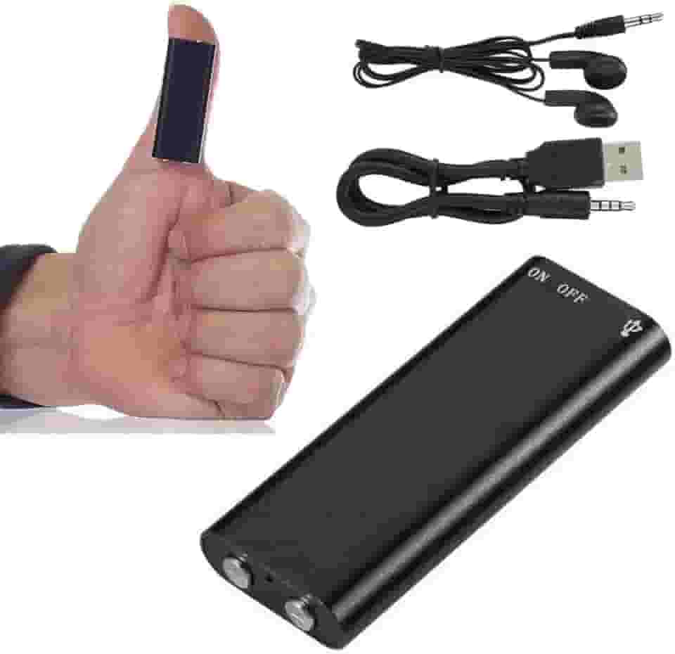 Mini Gravador Voz Som Digital Super Pequeno - Micro Escuta No Carro Grava 96 Horas 3 Em 1 Mp3 Player 8gb