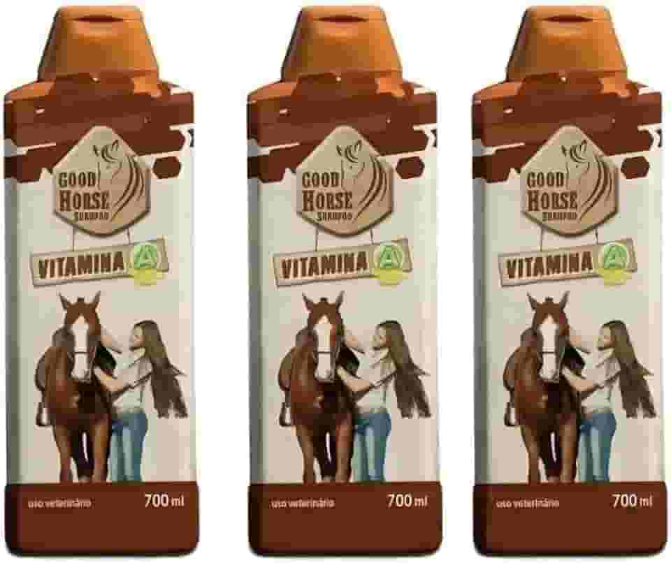 kit 3 Shampoo Good Horse 700ml Vitamina A Cavalo Original