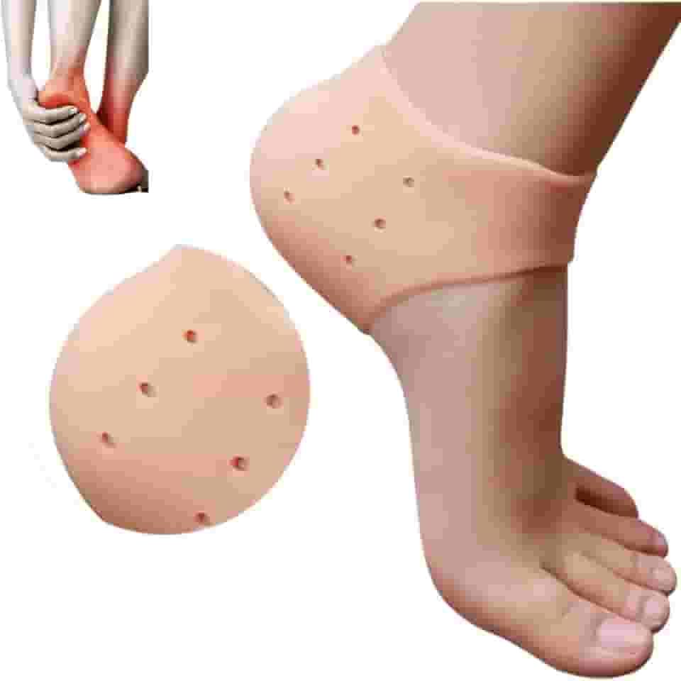 Generic Protetor de Calcanhar Silicone Gel Macio Conforto para Mulher e Homem Meia Palmilha Ortopédica Silicone Gel Para Calcanhar Rachado ou Ressecado, Esporão de Calcâneo