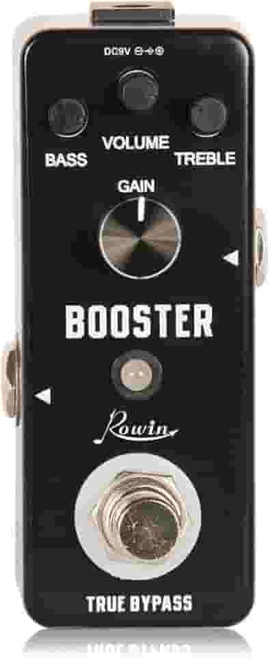 Rowin Pedal Booster com rico som de distorção True Bypass