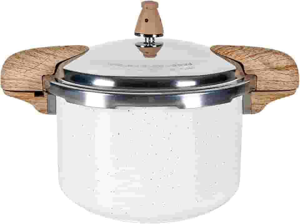 Brinox - Panela de Pressão Antiaderente com Fundo de Indução 5,4L - Vanilla