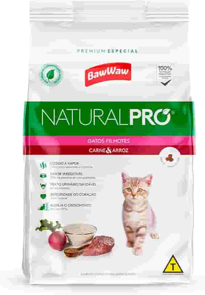Ração Baw Waw Natural Pro para gatos filhotes sabor Carne e Arroz - 1kg