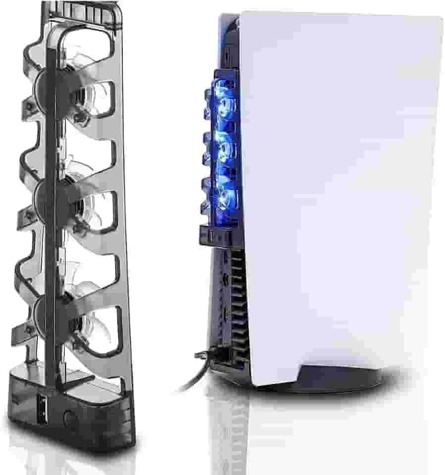 Ventilador de Resfriamento para PS5, 3 Ventoinhas LED, 5500 RPM, Compatível com PlayStation 5 Digital e Ultra HD