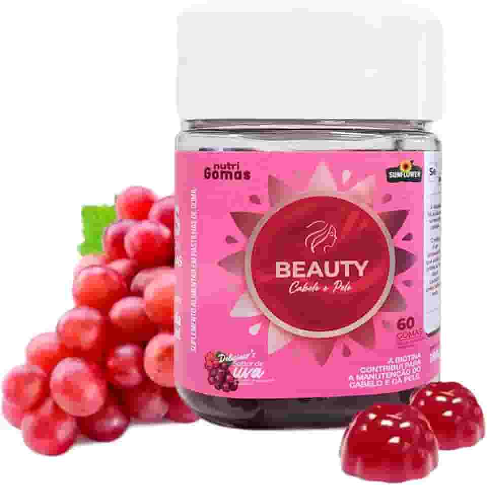 Gummy Hair Beauty Cabelo e Pele 60 gomas Biotina, Silício, Selênio, Cromo Sunflower