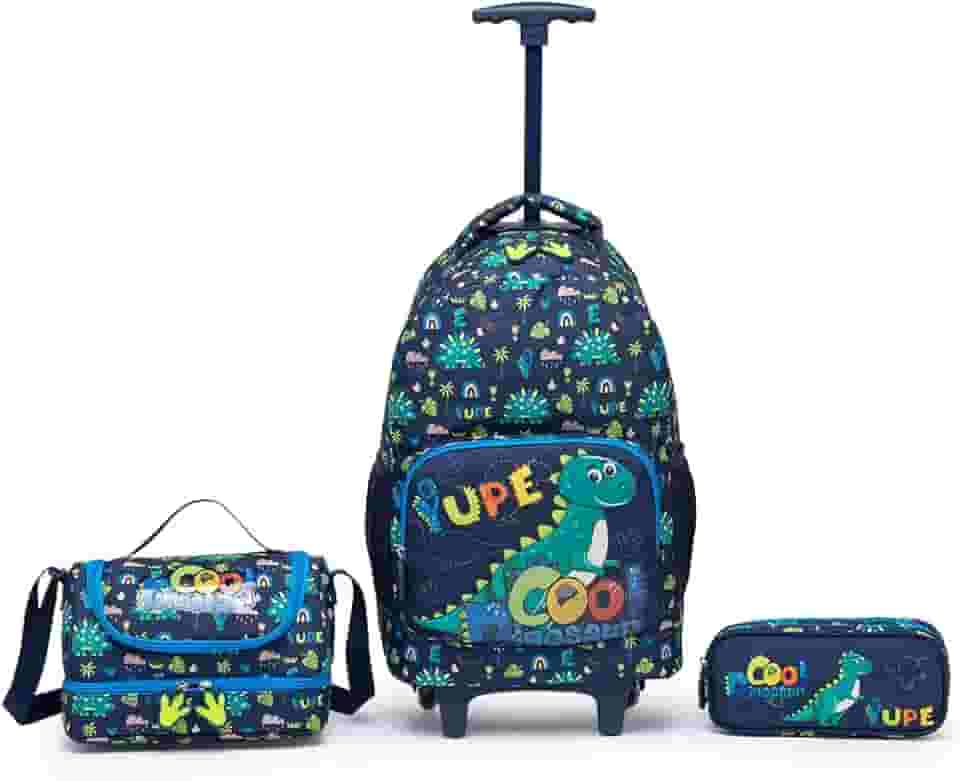 Kit Mochila Rodinhas Infantil Lancheira Estojo Escolar Reforçada Viagem