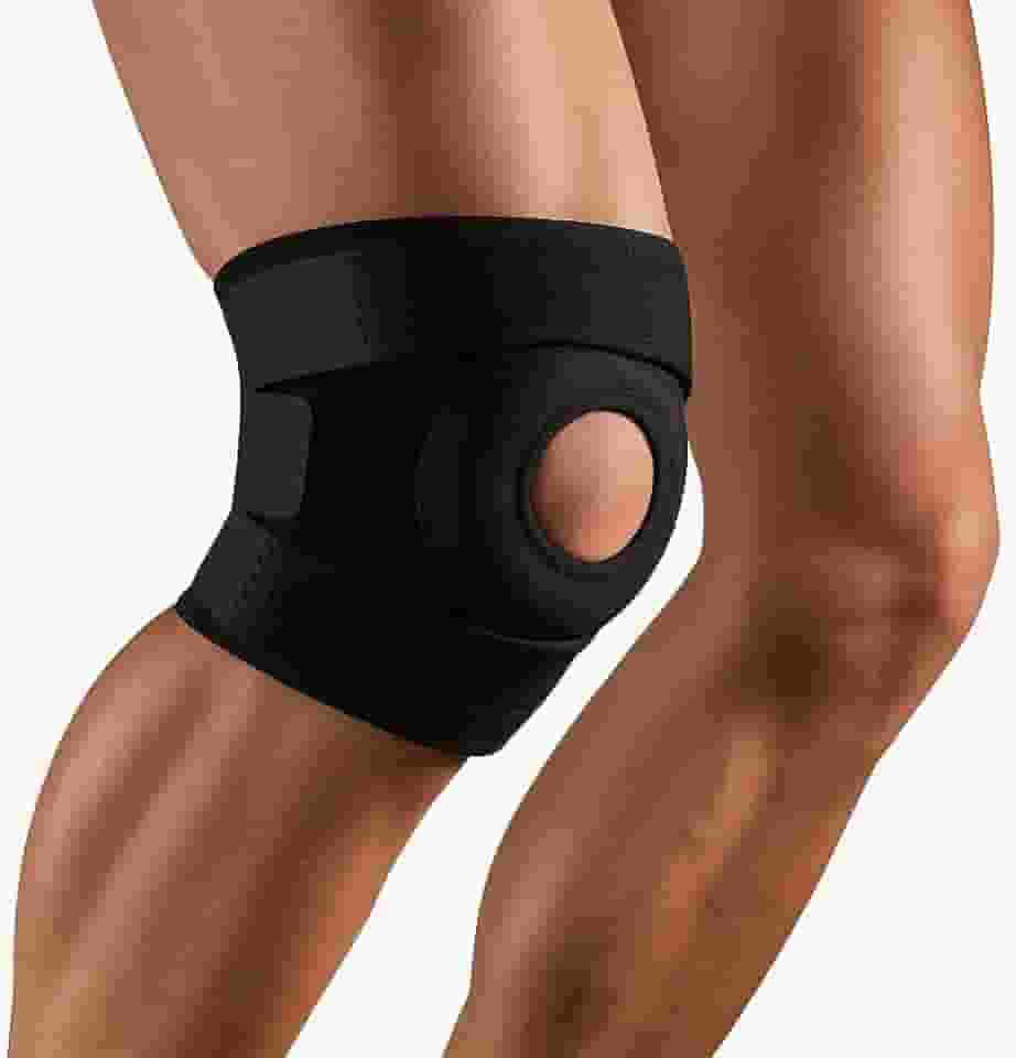 Joelheira de Compressão Ortopédica Articulada Reforçada Ajustável com Suporte Patelar – Estabilizadora para Joelho – Treino, Corrida, Crossfit, Lesões, Artrite, Menisco, Prevenção e Reabilitação Premium