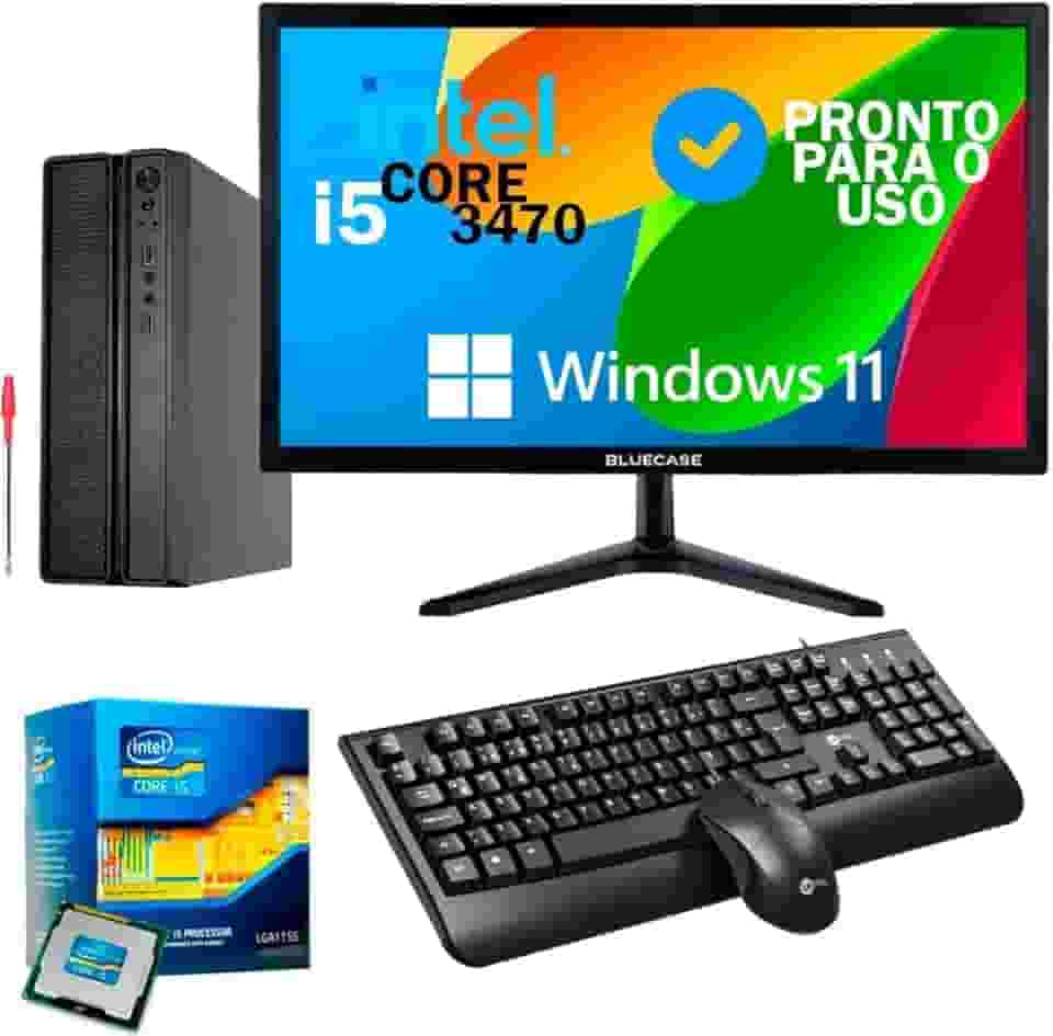 MINI COMPUTADOR COMPLETO INTEL I5 3ª, 16GB DDR3, SSD 240GB + MONITOR 19' + KIT TECLADO E MOUSE