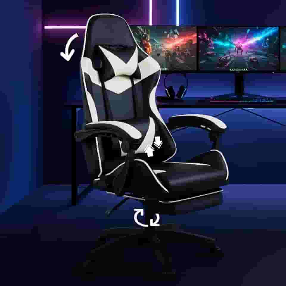 Cadeira Escritório Gamer Reclinável Ergonômica Profissional (Branco)