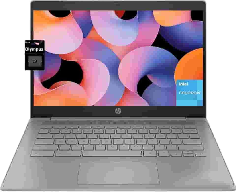 HP Laptop Chromebook 14, processador Intel Celeron quad-core N4500 (> N4020) 4 GB de RAM, 192 GB de armazenamento, (64 GB eMMC + cartão SD de 128 GB) tela HD de 35 cm, Wi-Fi 6, Bluetooth, Chrome OS