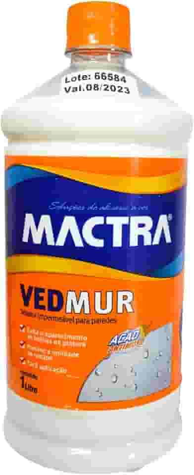 Selador Impermeável Vedmur Mactra 1 Litro P/Paredes Rodapé Reboco Antimofo Previne Umidade