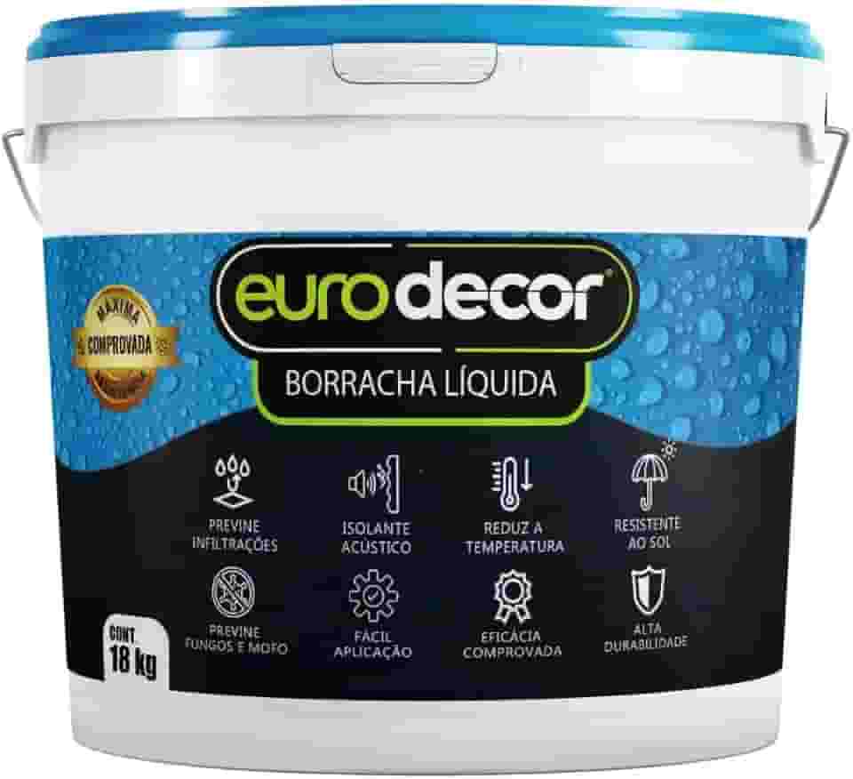 Borracha Líquida Manta Impermeável Premium Euro Decor 18KG Tinta Emborrachada Flexível (Concha do Mar)