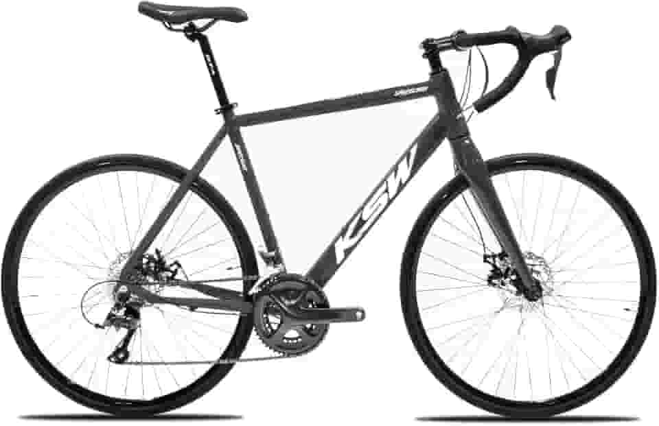 Bicicleta Aro 700 KSW Speed Road 300 Gravel 18 Velocidades Trocador STI Freio a Disco