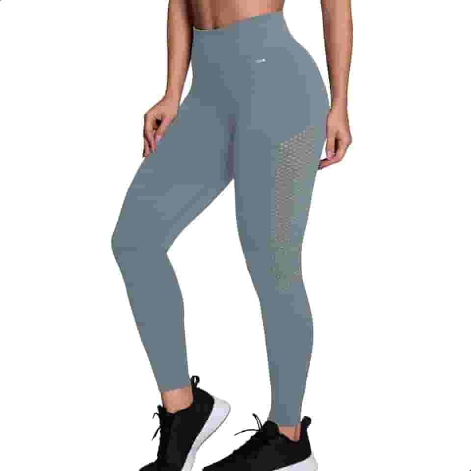Legging Academia Poliamida Cintura Alta Microfuros Sem Costura Fitness Selene
